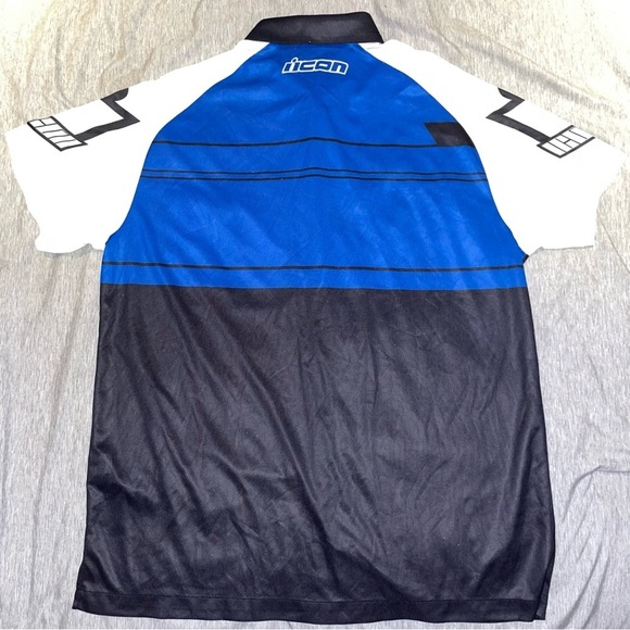 Icon motor  sports button up graphic pocket jersey sz xl - Picture 2 of 3